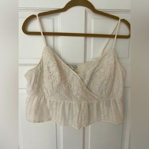 American Eagle Eyelet Cropped Tank Top
